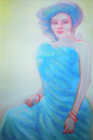 Peinture intitulée "Karo-Batak Mädchen…" par Corinne Courlet, Œuvre d'art originale, Acrylique