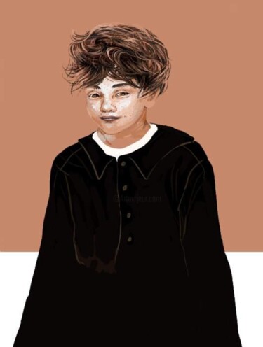 Arte digital titulada "The schoolboy of ye…" por Corinne Courlet, Obra de arte original, Pintura Digital