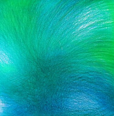 Рисунок под названием "About blue and green" - Corinne Courlet, Подлинное произведение искусства, Карандаш