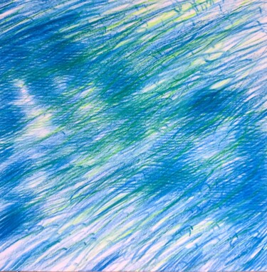 Dessin intitulée "La pluie tiède d'été" par Corinne Courlet, Œuvre d'art originale, Crayon