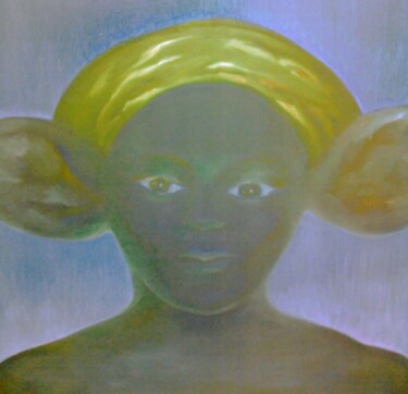Painting titled "Jeune Hathor du jou…" by Corinne Courlet, Original Artwork, Oil