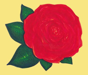 "KIRMINI GÜL / ROSE…" başlıklı Resim Corinne Courlet tarafından, Orijinal sanat, Mürekkep