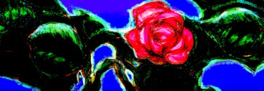 Digital Arts titled "Happy Little Rose" by Corinne Courlet, Original Artwork, Digital Painting