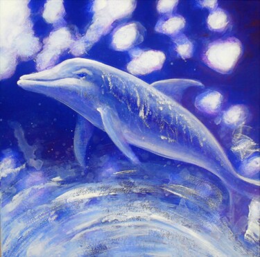 Pintura intitulada "Delphin" por Corinne Courlet, Obras de arte originais, Acrílico