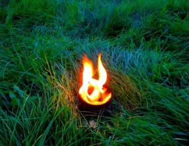 Photographie intitulée "Feuer und Holz" par Corinne Courlet, Œuvre d'art originale, Photographie numérique