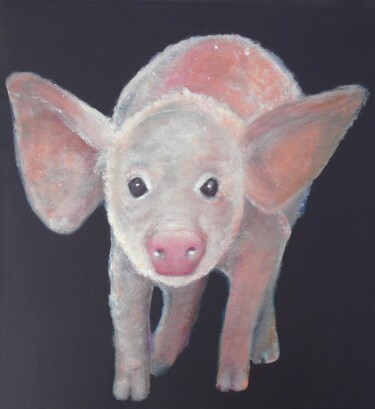 Schilderij getiteld "Schwein" door Corinne Courlet, Origineel Kunstwerk, Acryl