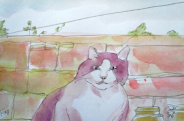 Zeichnungen mit dem Titel "Macao / Cats for al…" von Corinne Courlet, Original-Kunstwerk, Tinte