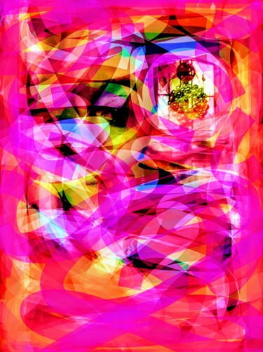 Arte digitale intitolato "Bling bling rose" da Corinne Courlet, Opera d'arte originale, Pittura digitale