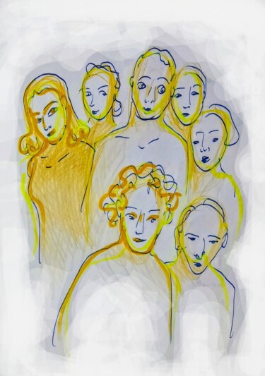Arte digitale intitolato "Invisibles en portr…" da Corinne Courlet, Opera d'arte originale, Pittura digitale