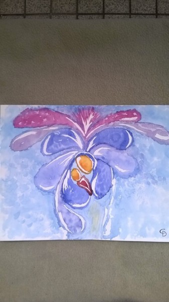 Peinture intitulée "Epanouissement Flor…" par Corinne Dallinger, Œuvre d'art originale, Aquarelle