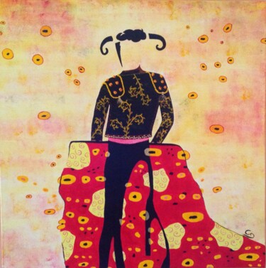 Painting titled "El capeador !" by Corinne Delorme (Lagrandeco), Original Artwork, Acrylic