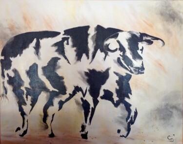 Peinture intitulée "Toro Puissance et B…" par Corinne Delorme (Lagrandeco), Œuvre d'art originale, Acrylique