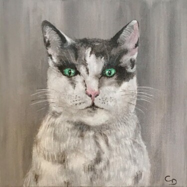 Peinture intitulée "La noblesse du chat…" par Corinne Delorme (Lagrandeco), Œuvre d'art originale, Acrylique