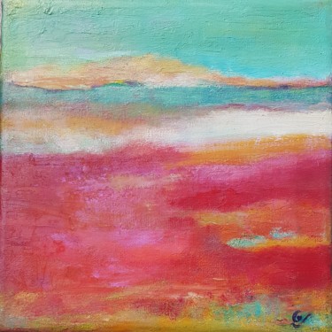 Painting titled "HORIZON 20-20 N°2" by Corinne Foucouin, Original Artwork, Oil