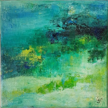 Картина под названием "Horizon 20-20 L'Isl…" - Corinne Foucouin, Подлинное произведение искусства, Масло Установлен на Дерев…