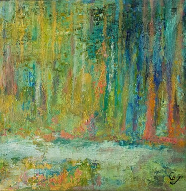 Pintura titulada "Horizon 20-20 L'Isl…" por Corinne Foucouin, Obra de arte original, Oleo Montado en Bastidor de camilla de…