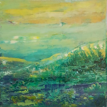 Malerei mit dem Titel "HORIZON N°60 L'ISLE…" von Corinne Foucouin, Original-Kunstwerk, Öl Auf Keilrahmen aus Holz montiert