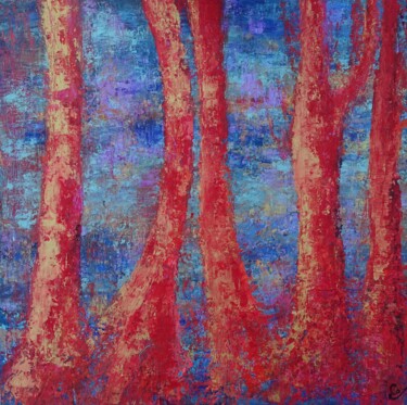 Картина под названием "Attirance" - Corinne Foucouin, Подлинное произведение искусства, Масло Установлен на Деревянная рама…