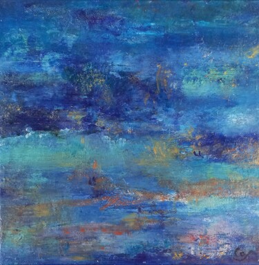Pittura intitolato "Horizon 87 l'Isle 2…" da Corinne Foucouin, Opera d'arte originale, Olio Montato su Telaio per barella in…
