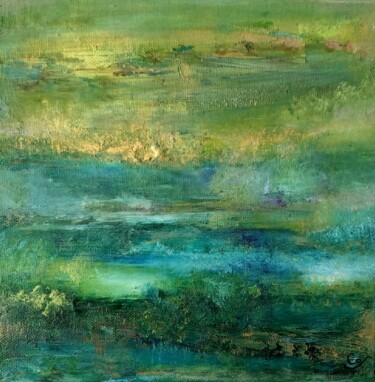 Painting titled "Horizon 94 l'Isle 2…" by Corinne Foucouin, Original Artwork, Oil