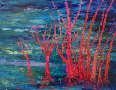 제목이 "Flash"인 미술작품 Corinne Foucouin로, 원작, 기름 나무 들것 프레임에 장착됨