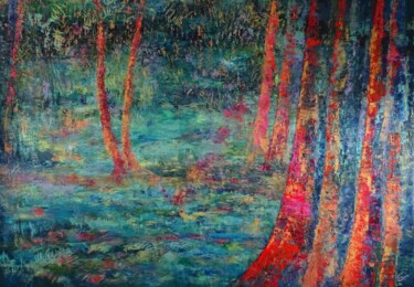 Peinture intitulée "Fluctuat 2" par Corinne Foucouin, Œuvre d'art originale, Huile Monté sur Châssis en bois