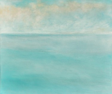 Tableau Océan mer ciel nuages Peinture intitulée "Tableau Océan mer c…" par Corinne Gégot, Œuvre d'art originale, Acrylique Monté sur Châssis