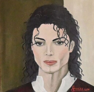 Schilderij getiteld "Michael JACKSON" door Corinne Gosselin, Origineel Kunstwerk, Olie