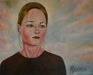 Painting titled "Jodie FOSTER" by Corinne Gosselin, Original Artwork, Oil