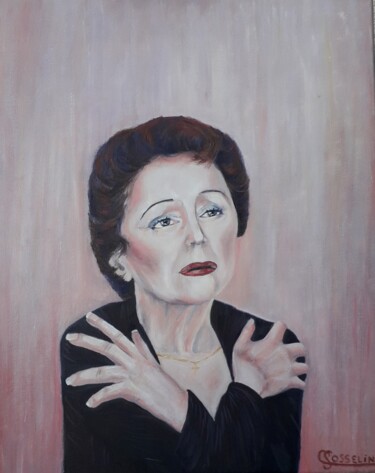 「Edith PIAF」というタイトルの絵画 Corinne Gosselinによって, オリジナルのアートワーク, オイル