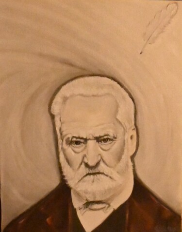 Pintura titulada "Victor HUGO -  INSP…" por Corinne Gosselin, Obra de arte original, Oleo