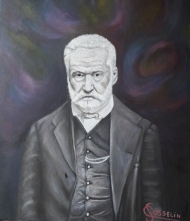 Painting titled "Victor HUGO" by Corinne Gosselin, Original Artwork, Oil