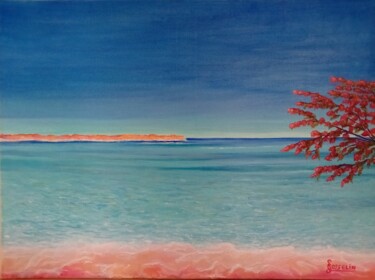 Peinture intitulée "Inspiration plage E…" par Corinne Gosselin, Œuvre d'art originale, Huile