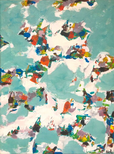 Painting titled ""Paysages détournés…" by Corinne Hell, Original Artwork, Acrylic