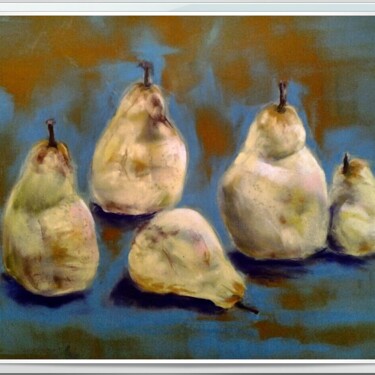 Painting titled "pears" by Corinne Lanno, Original Artwork, Pastel