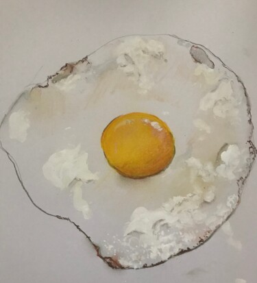 Painting titled "Œuf sur le plat" by Corinne Lanno, Original Artwork