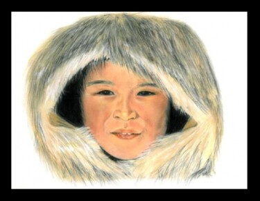 Malarstwo zatytułowany „Inuit” autorstwa Corinne Lanno, Oryginalna praca, Pastel