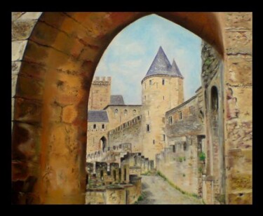 Картина под названием "Carcassonne" - Corinne Lanno, Подлинное произведение искусства