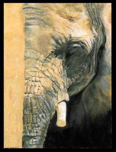 Painting titled "Eléphant" by Corinne Lanno, Original Artwork