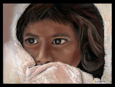 Painting titled "enfant_hindou.jpg" by Corinne Lanno, Original Artwork, Oil