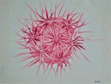 Drawing titled "Planète Rose" by Cfel, Original Artwork, Pastel
