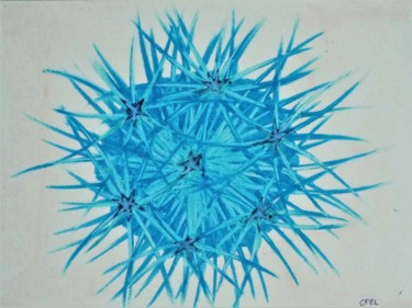 Drawing titled "Planète Bleue" by Cfel, Original Artwork, Pastel