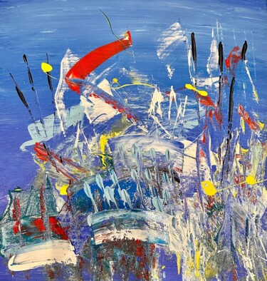 Картина под названием "14 juillet" - Corinne Levenez, Подлинное произведение искусства, Акрил Установлен на Деревянная рама…