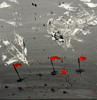 Картина под названием "tempête" - Corinne Levenez, Подлинное произведение искусства, Акрил Установлен на Деревянная рама для…