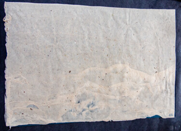 Textielkunst getiteld "Mer" door Corinne Mislin, Origineel Kunstwerk, Textielvezel Gemonteerd op Karton