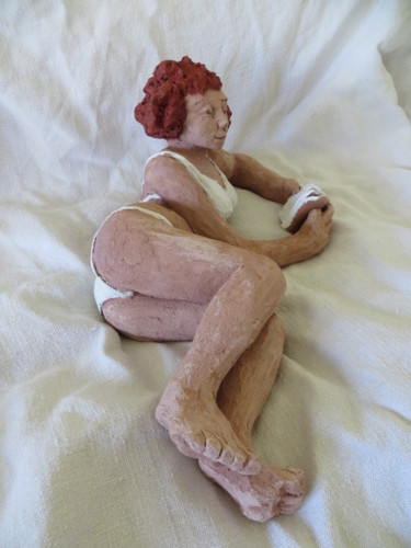 Sculpture intitulée "detente 1" par Corinne Pleindoux, Œuvre d'art originale, Argile