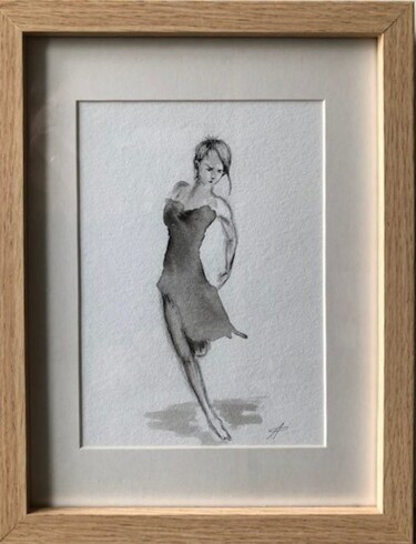 Drawing titled "Danse Paréidolie ab…" by Corinne Prévost, Original Artwork, Ink