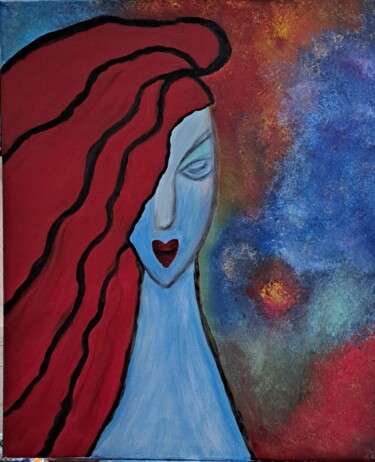 Painting titled "La femme" by Corinne Rapelin, Original Artwork, Acrylic