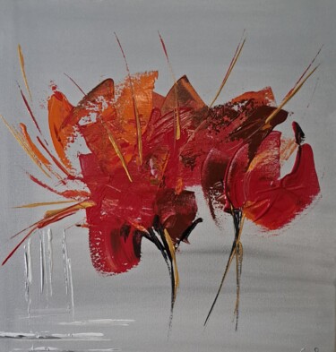 Malerei mit dem Titel "Le bouquet" von Corinne Rapelin, Original-Kunstwerk, Acryl