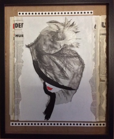 Collagen mit dem Titel "Pendant que je feui…" von Corinne Of The Wood, Original-Kunstwerk